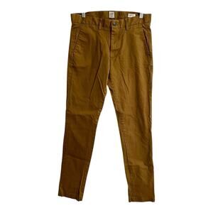 Gap Chino Pants Mens 30x32 Brown Slim Straight Stretch Khaki Flat Front Casual